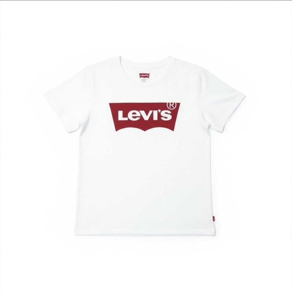 Levi's Red Logo White Short Sleeve Tee - Picture 1 of 5